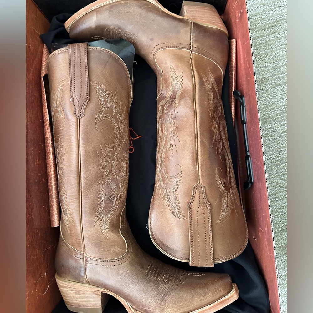 New Freebird Woodland Western Cowboy Boots Tan 7